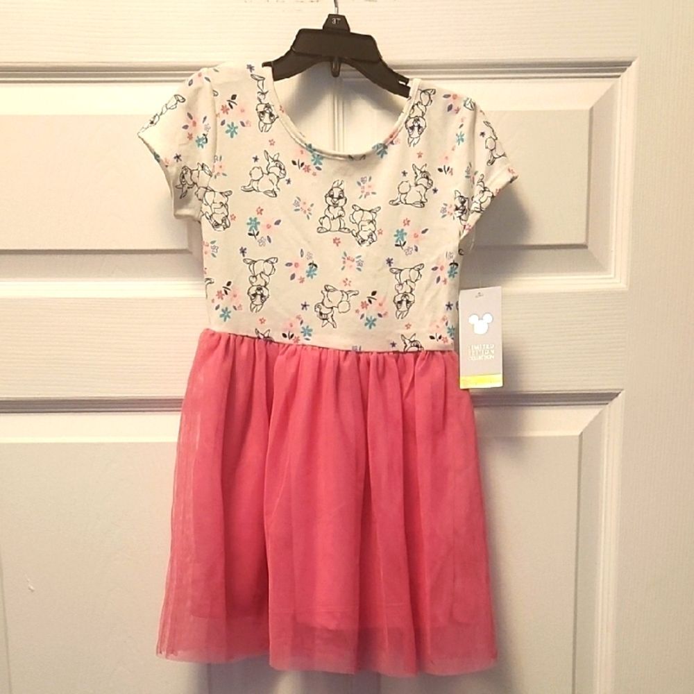 Disney Jumping Beans Thumper White And Pink Dress Size 4T